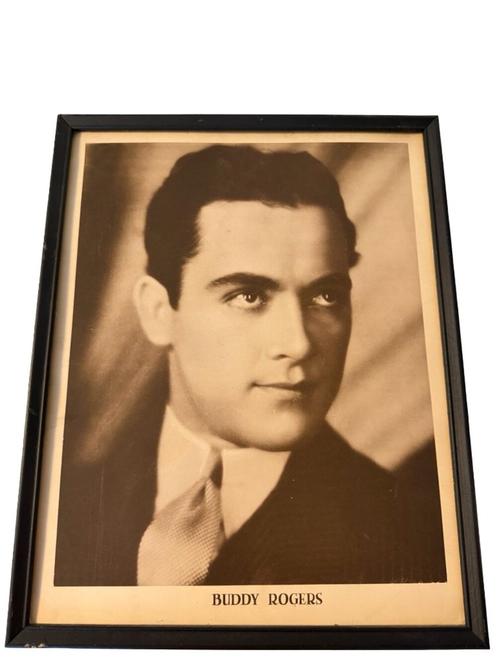 Vintage Buddy Rogers Framed Sepia Portrait Silent Film Star Smoot Theater Parker